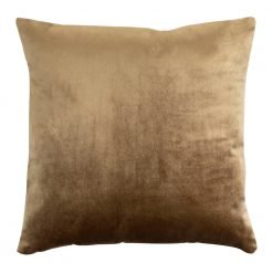 Image of square velvet linen cushion cover in bronze colour