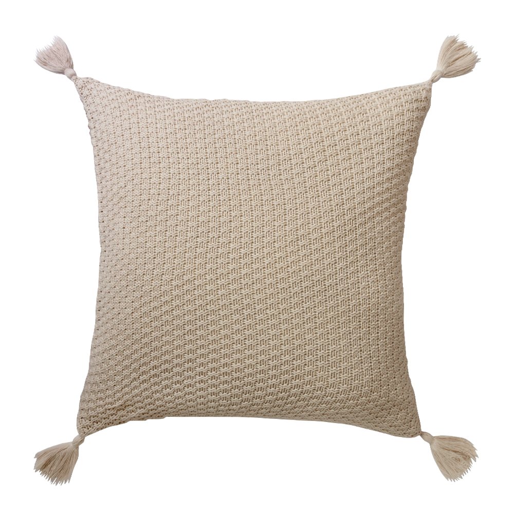 Beige Chunky Knit Cushion Cover - 50cm X 50cm