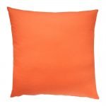 Photo of outdoor cotton cushion made of coral orange outdoor cotton fabric