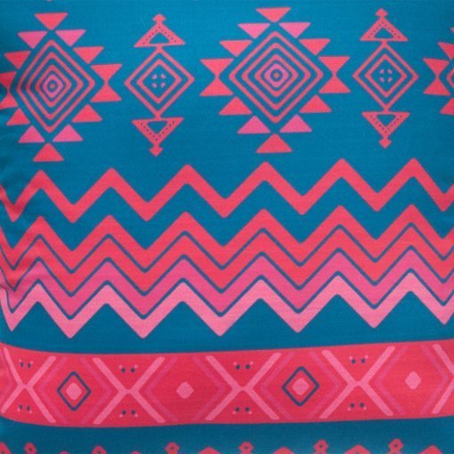 Image of colourful tribal cushion cover made of outdoor cotton fabric