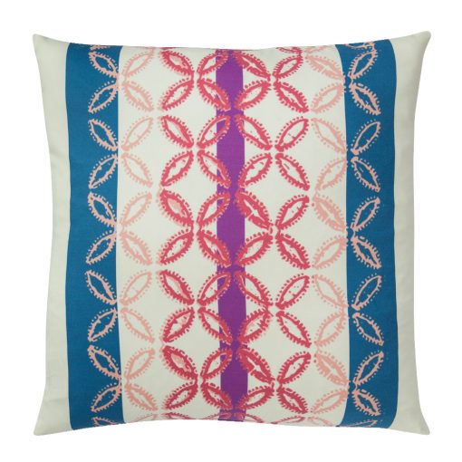 Image of colourful stripped cushion made of outdoor cotton fabric