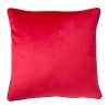 Image of cushion cover made of red velvet material