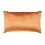 Image of terracotta velvet linen rectangular cushion