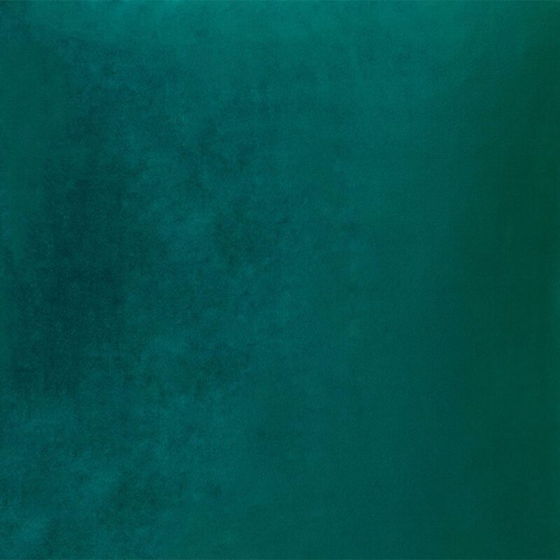 Close up photo of emerald green velvet cushion cover