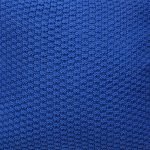 Close up image if knit cushion cover in lapis lazuli blue colour