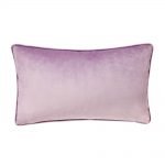 Image of rectangular velvet cushion in lavender colour