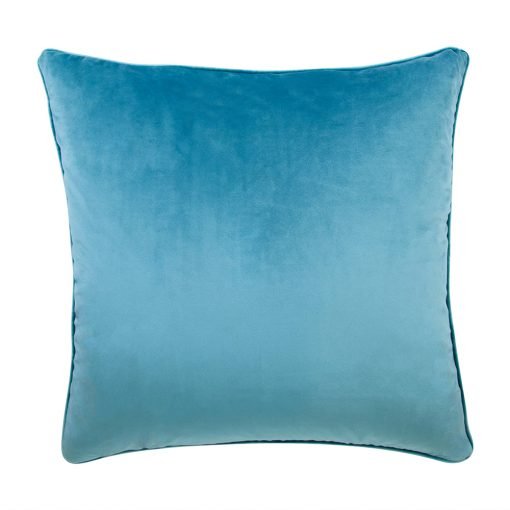 Photo of light teal velvet cushion in 55cm size