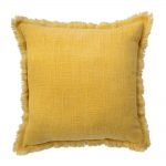 Image of mustard yellow indoor cotton cushion