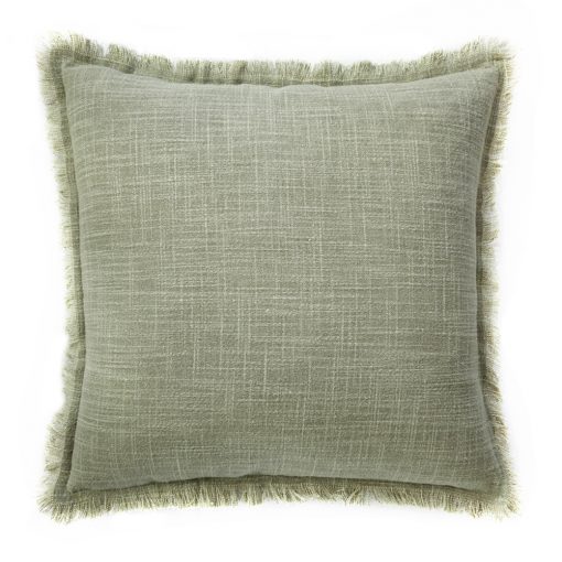 Image of green indoor cushion made of cotton fabric
