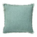Image of green square cotton cushion