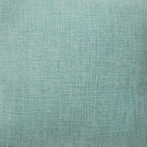 Close up image of sea foam green cotton cushion cover