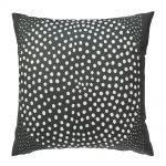 Photo of black outdoor cotton cushion with white dots