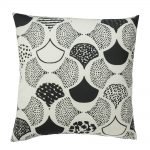 Image of black and white geometric cushion made of outdoor cotton fabric