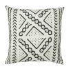 Photo of black and white outdoor cotton cushion with tribal geometric design
