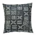 Image of tribal outdoor cushion in black and white colour