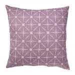 Image of pink geometric outdoor cotton cushion