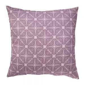 Image of pink geometric outdoor cotton cushion