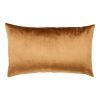 Bronze brown rectangular cushion made of velvet and linen material