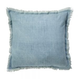 Image of denim blue indoor cushion made of cotton fabric