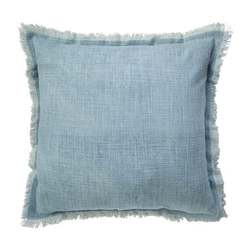 Image of denim blue indoor cushion made of cotton fabric