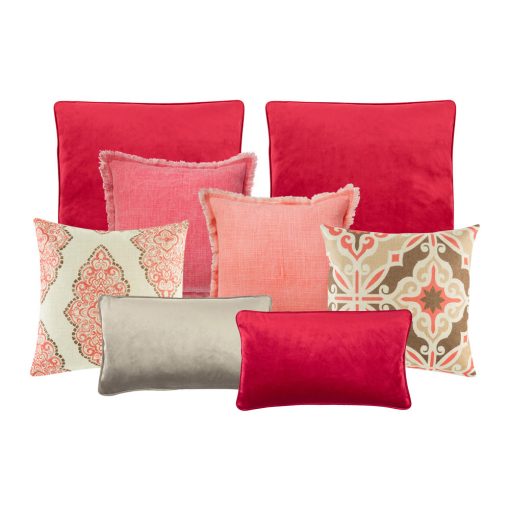 Photo of 8 cushion cover collection in shades of red