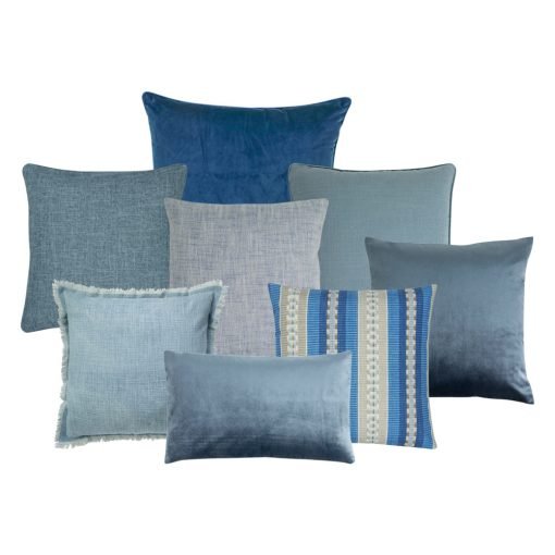 Photo of 8 cushion cover collection in shades of blue