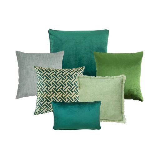 Photo of 7 cushion cover collection in different shades of green