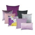 Photo of 8 cushion cover collection in plum, grey, purple and lilac colours