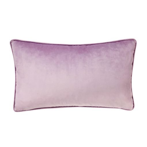 Image of rectangular velvet cushion cover in lavender colour