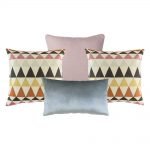 Photo of 4 cushions in blush and grey colours