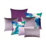 Photo of plum, purple and lilac coloured cushion covers in square and rectangular shapes