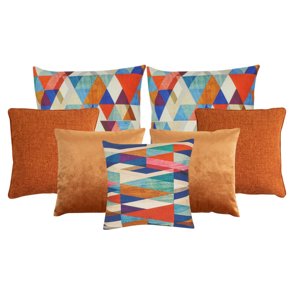 Copper coloured store cushion covers