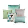 Photo of blush and mint green coloured cushion covers in set of 5