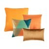 Photo of square and rectangular cushions in shades of orange colour