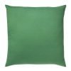 Photo of square, dark sage green cushion cover made of UV and water resistant fabric