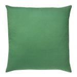 Photo of square, dark sage green cushion cover made of UV and water resistant fabric
