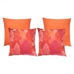 Vibrant cushion collection of 4 coral orange cushion covers
