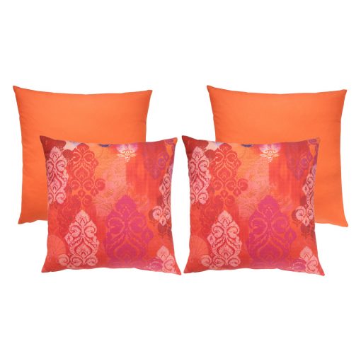 Vibrant cushion collection of 4 coral orange cushion covers