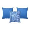 Mediterranean inspired 3 cushion cover set in blue and white colours