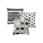 Photo of 3 grey and white UV and water resistant outdoor cushion covers