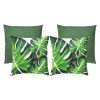 4 green UV and water resistant square cushions