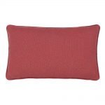 Photo of rectangular polyester cushion cover in watermelon red colour