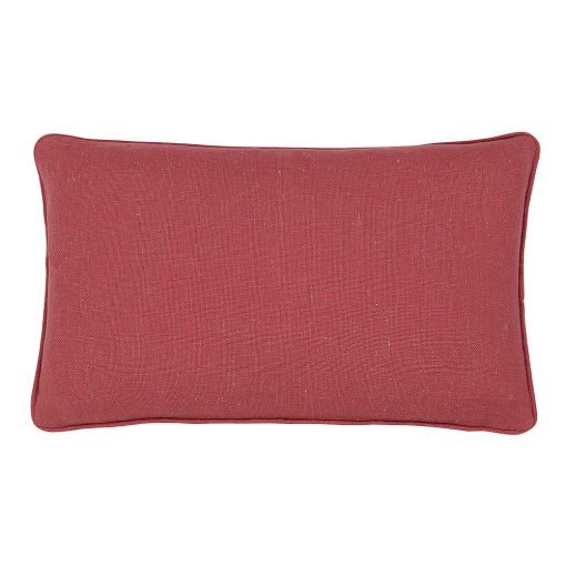 Photo of rectangular polyester cushion cover in watermelon red colour