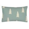 Rectangular linen outdoor cushion with tiffany blue and white colours