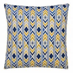 Brightly coloured Aztec-inspired cushion cover in 45cm x 45cm size