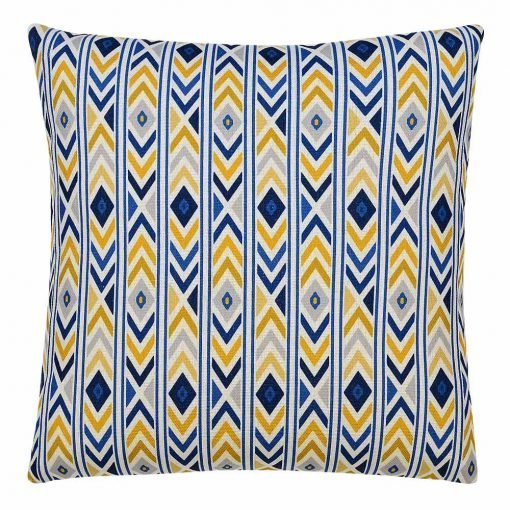 Brightly coloured Aztec-inspired cushion cover in 45cm x 45cm size