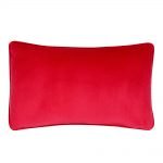 Image of red rectangular velvet cushion