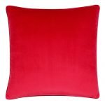 Image of cushion cover made of red velvet material