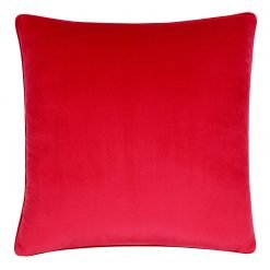 Image of cushion cover made of red velvet material