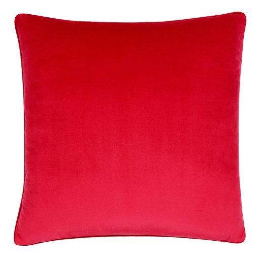 Image of cushion cover made of red velvet material